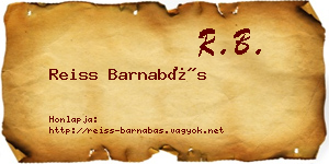Reiss Barnabás névjegykártya